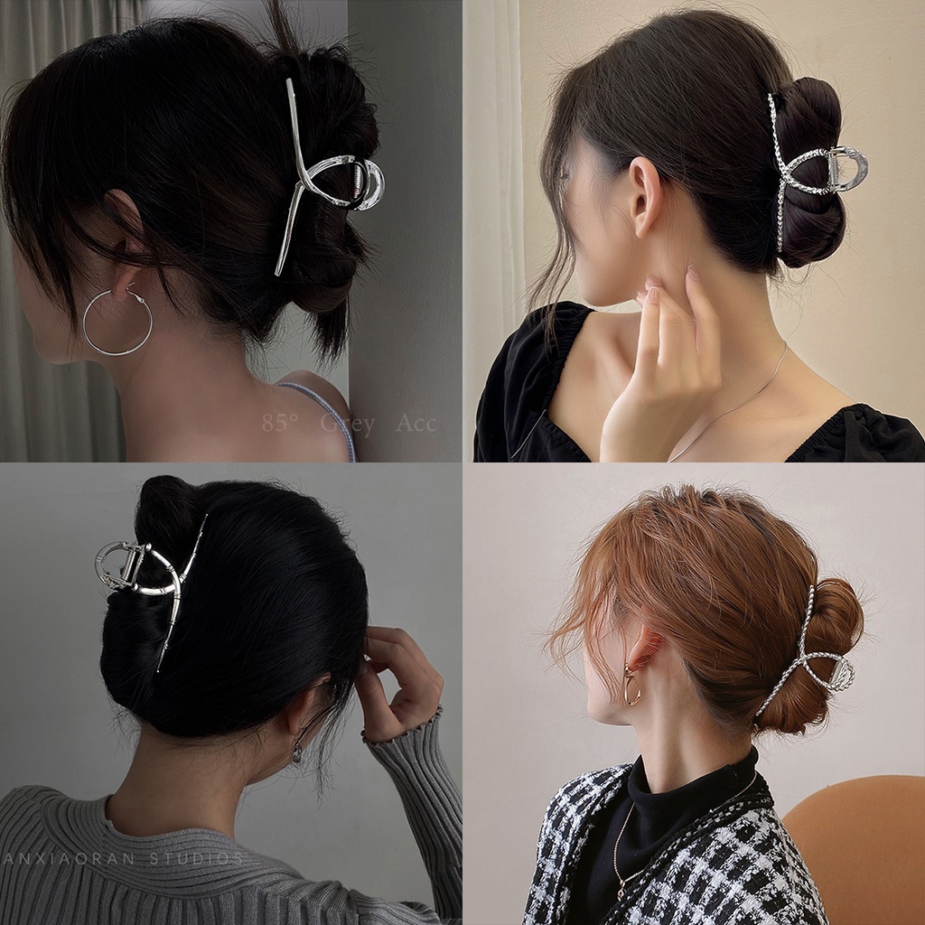 Kẹp Tóc Nữ Kẹp Càng Cua Kim Loại Cỡ Lớn Phong Cách Hàn Quốc Xinh Xắn
