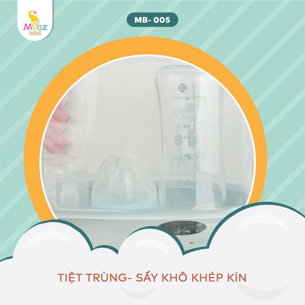 Máy tiệt trùng hơi nước Moaz Bebe Mb005 sấy khô bình sữa và hâm sữa cho bé
