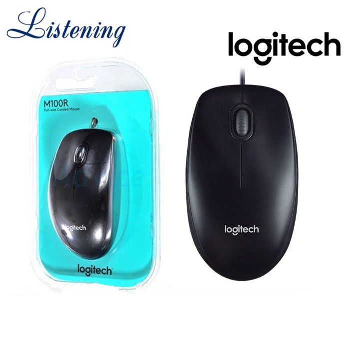 Chuột Quang Có Dây Logitech M100R Màu Trắng / Đen