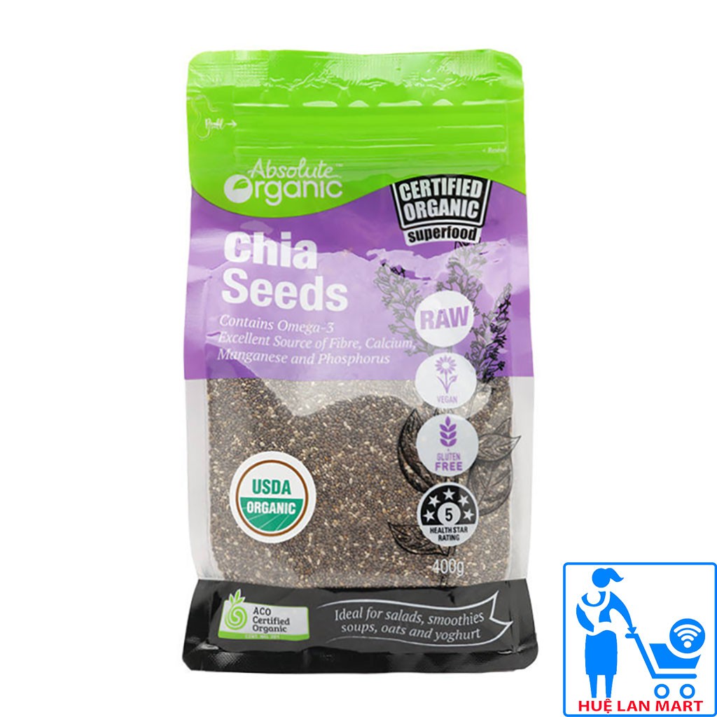Hạt Chia Seeds Absolute Organic Úc Túi 1kg