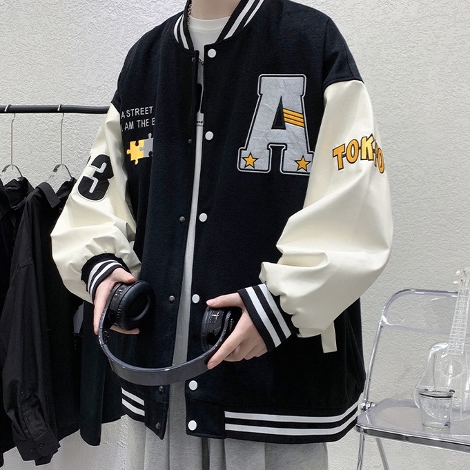 Áo BomBer Họa Tiết Hình Chữ A Dành Cho Nam Cá Tính Và Trẻ Trung