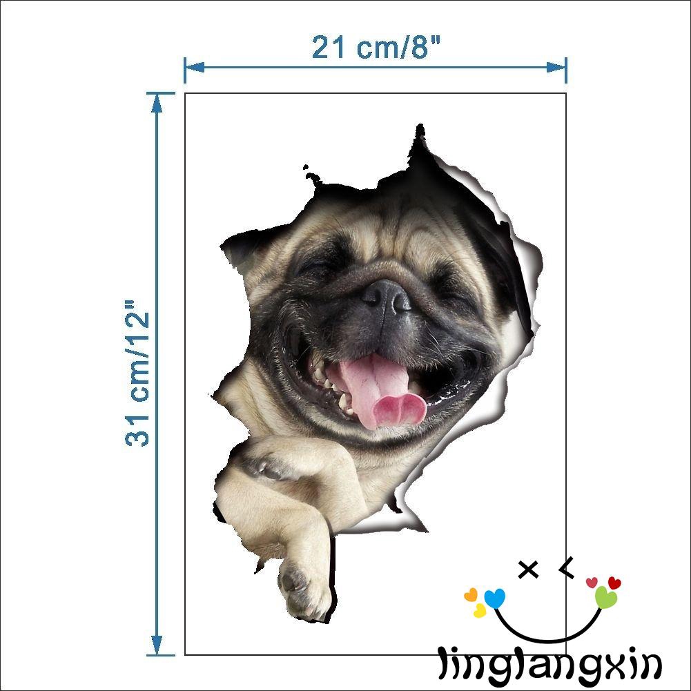 Sticker trang trí nội thất họa tiết hình chú cún bull ngộ nghĩnh