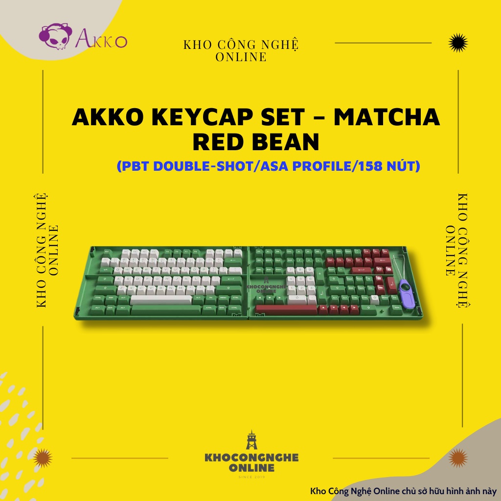 AKKO Keycap set – Matcha Red Bean (PBT Double-Shot/ASA profile/158 nút)