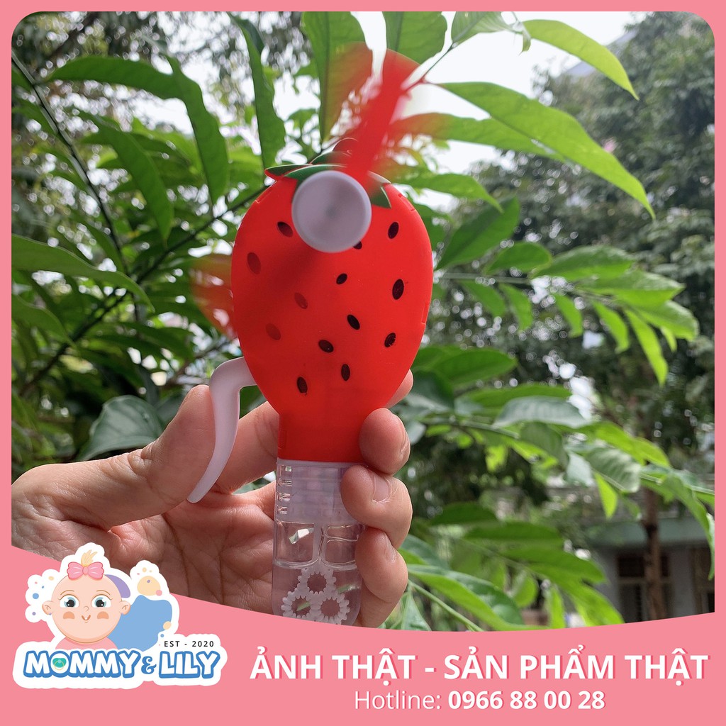 Quạt cầm tay mini kèm thổi bong bóng dễ thương