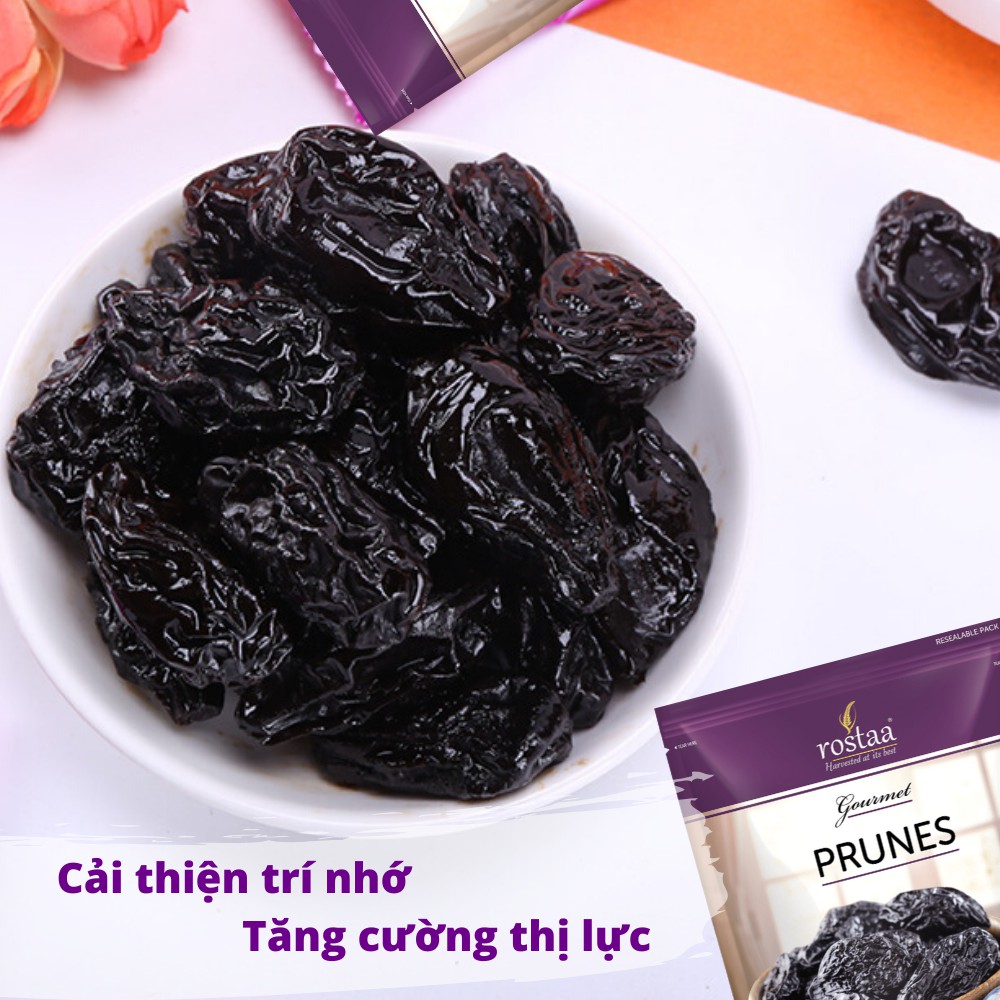 Mận Tím sấy khô Chile - Rostaa Prunes - Sản phẩm USA - Đồ ăn vặt giảm cân cao cấp nhập khẩu Mỹ - thực phẩm, hạt hữu cơ