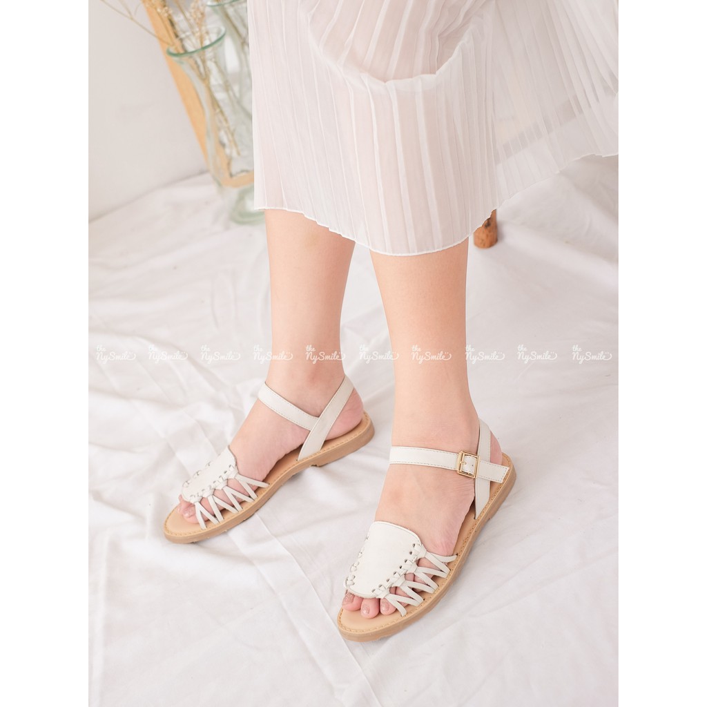 Giày sandal da bò bảng bự rọ - THENYSMILE - Angel ( FORM NHỎ CỘNG SIZE )