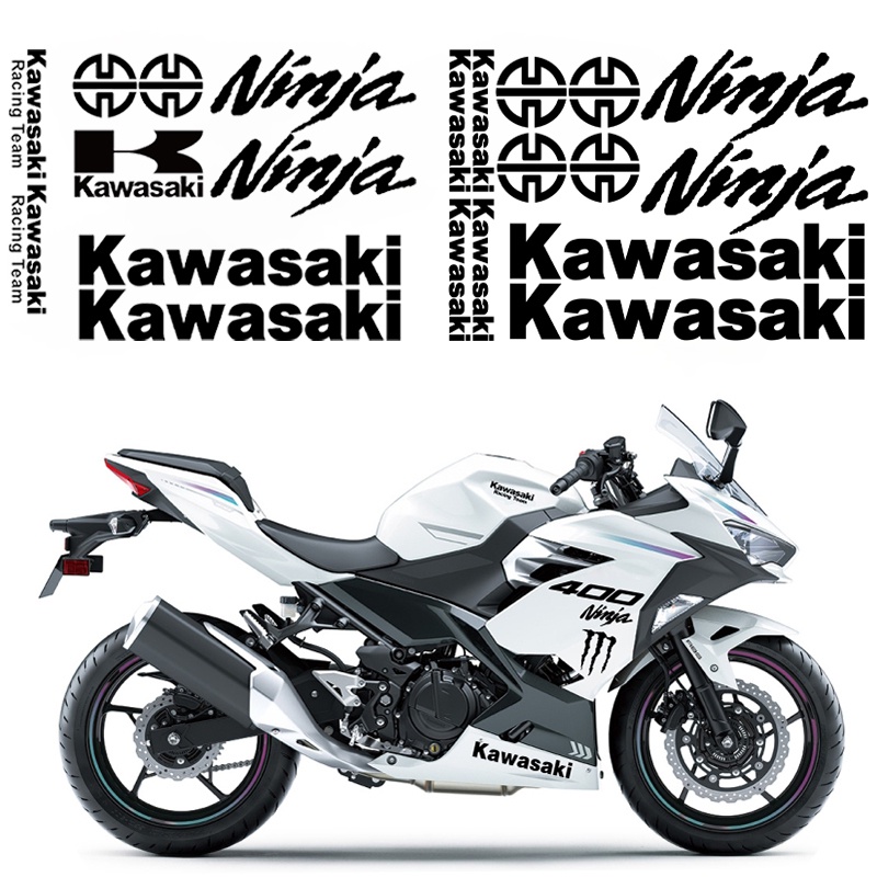 KAWASAKI Nhãn dán xe máy Kính chắn gió Thân xe Decal phản quang Mũ bảo hiểm Phụ kiện xe máy cho Ninja 400