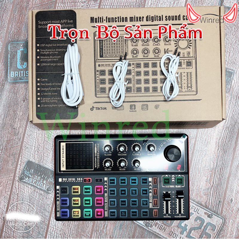 Bộ Sound Card Livestream K300 Thu âm, Karaoke Livestream hỗ trợ tốt các dòng mic 5 và 48V hơn sound card h9