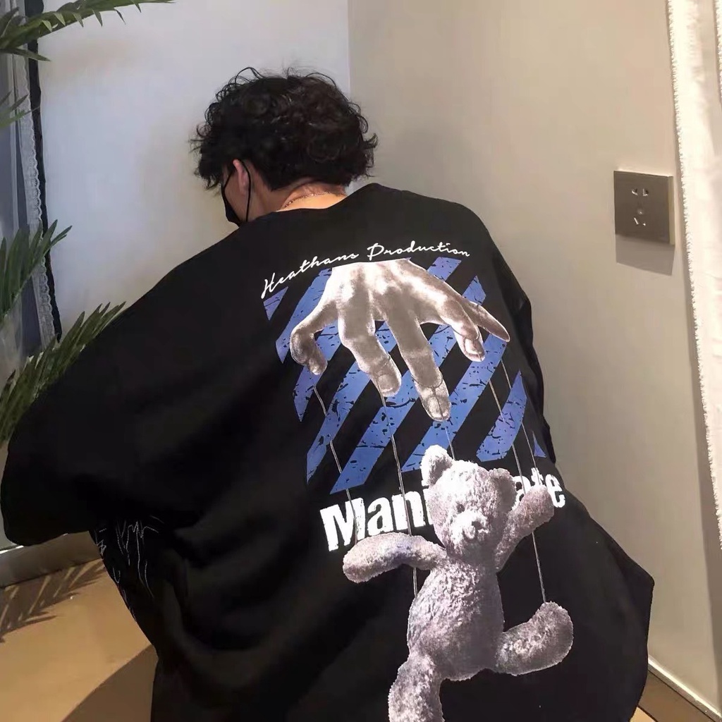 Áo thun tay lỡ in TEDDY BEAR, áo phông tay ngắn Boin shop from rộng unisex nam/nữ chất thun cotton 100% _ hình thật