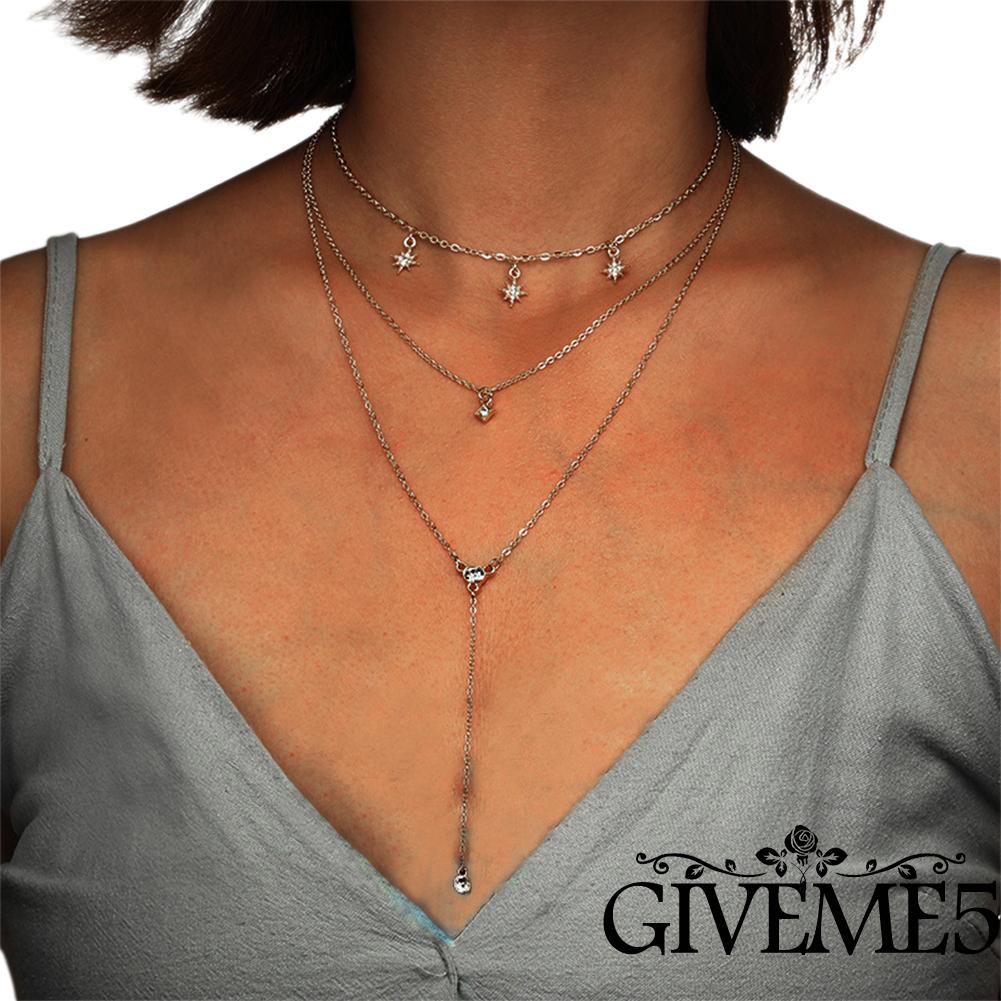 Dây chuyền hợp kim phối nhiều lớp thời trang dành cho nữ