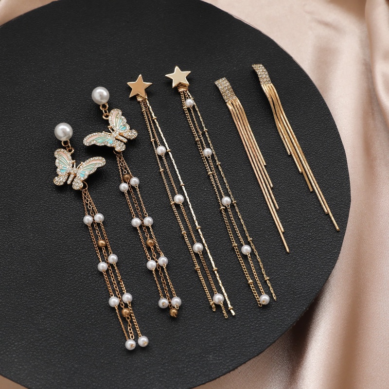 Khuyên tai tua rua phong cách hàn quốc thanh lịch cho nữ