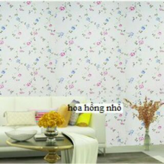 Combo giấy dán tường hoa hồng nhỏ