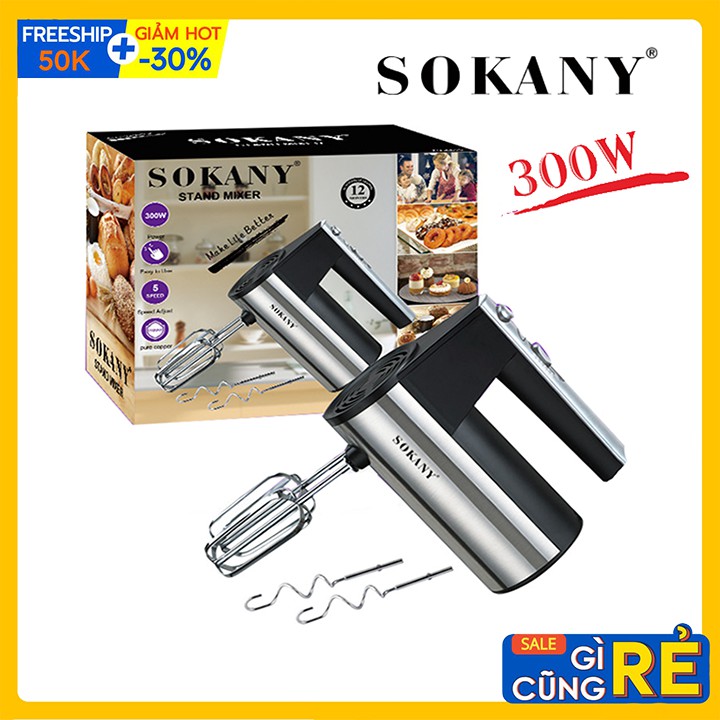Máy đánh trứng, trộn nhào bột làm bánh SOKANY công suất 300W