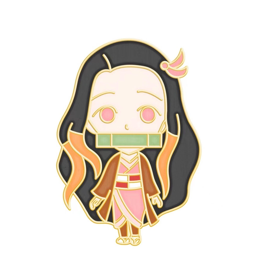 Huy Hiệu Cài Áo Hình Nhân Vật Anime Demon Slayer Drop Oil Drop Kamado Tanjiro Nezuko