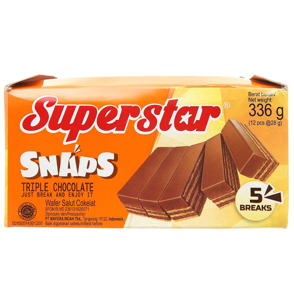 Bánh xốp phủ kem socola Superstar hộp 336g