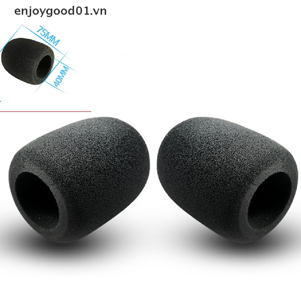 Set 2 miếng mút xốp bọc đầu micrô màu đen tiện dụng cho studio 75X60mm
