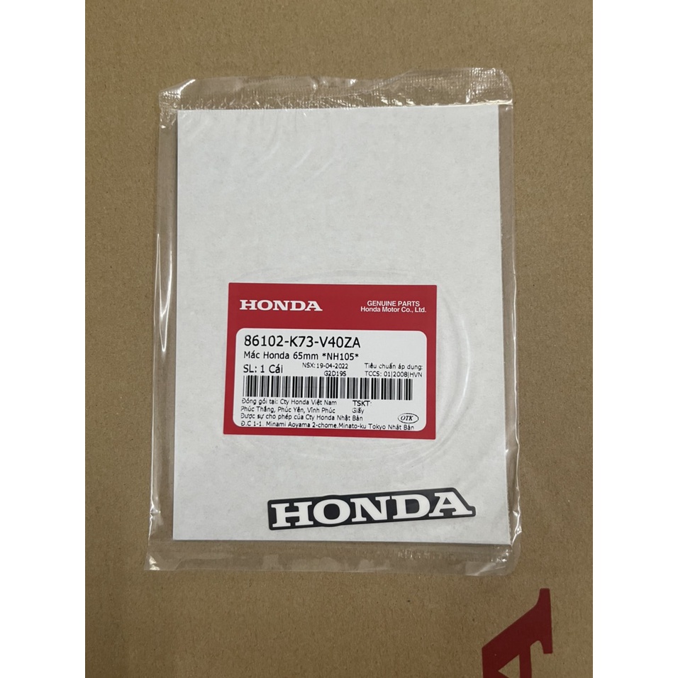 Tem đuôi dè sau chữ honda dè bàng số future 125 mập future led 125 hàng chính hãng 86102K73V40ZA