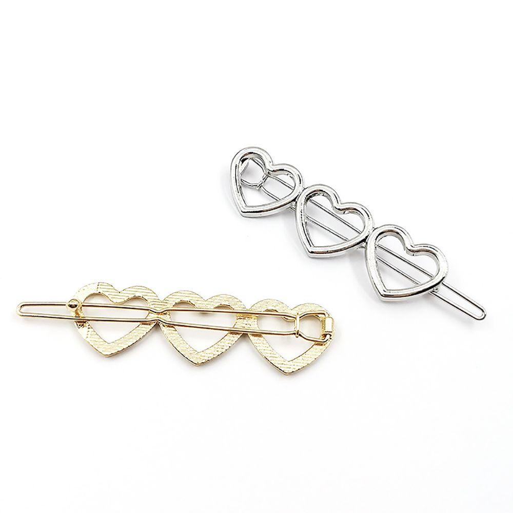 Kẹp Tóc Kim Loại Hình Trái Tim Phong Cách Hàn Quốc