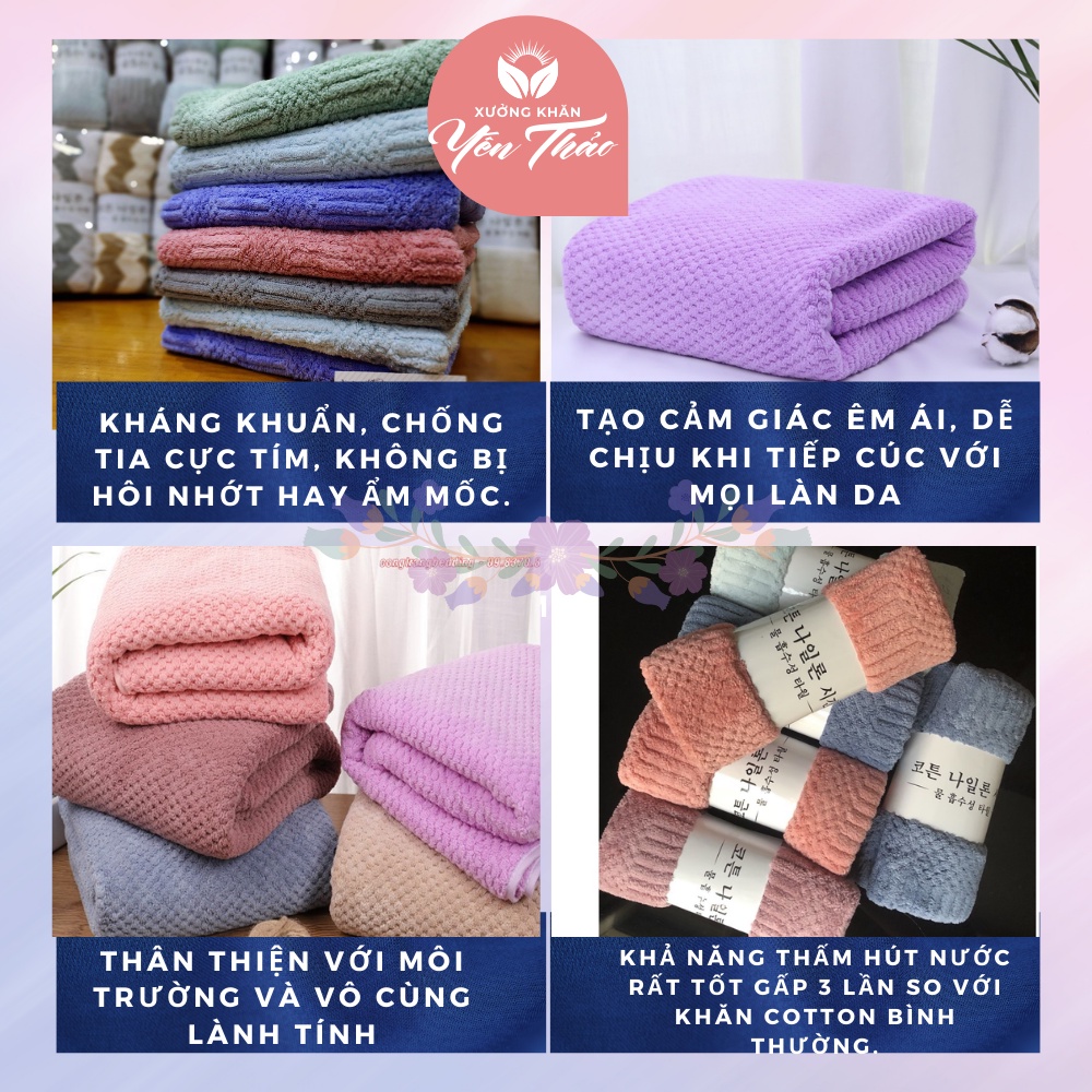 KHĂN MẶT/KHĂN TẮM LÔNG CỪU HÀN QUỐC cao cấp mềm mịn, dày dặn thấm hút tốt sọc gân sóng