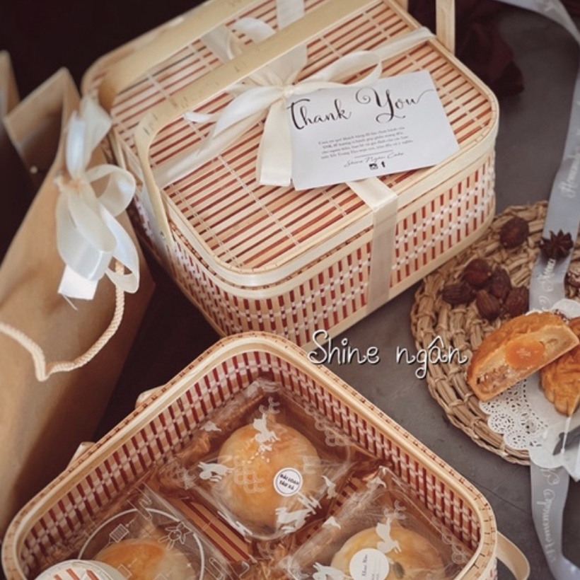 Giỏ Picnic Bằng Tre Tiện Lợi - Giỏ Tre Đựng Đồ Chụp Hình Decor - Picnic Basket