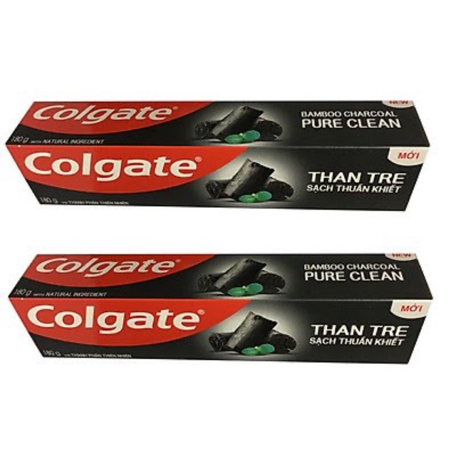 🍓 Kem Đánh Răng Colgate Than Tre và bạc hà Sạch Thuần Khiết - Bamboo Charcoal Pure Clean