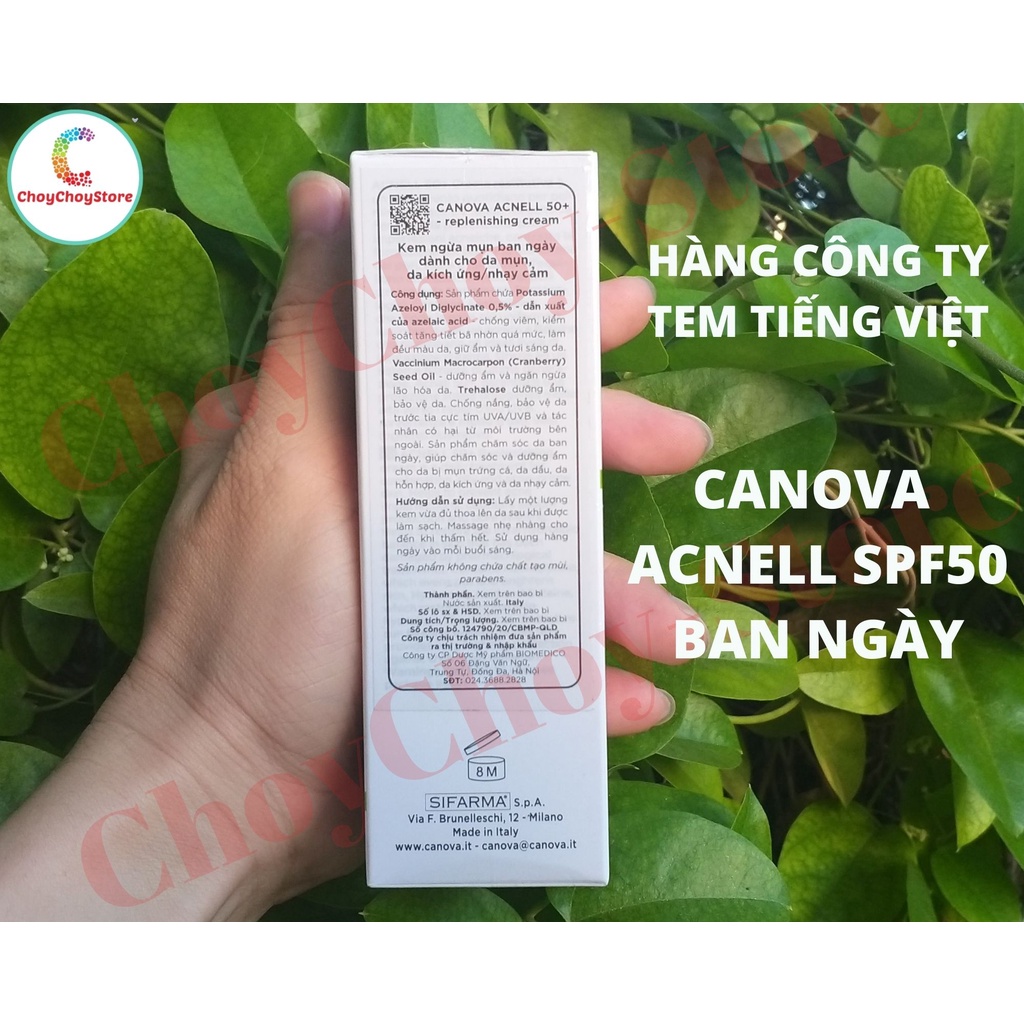 [TEM CTY] CANOVA Acnell &amp; Acnell 50+ (50mL) - Kem ngừa mụn ban đêm / ngày dành cho da mụn, nhạy cảm