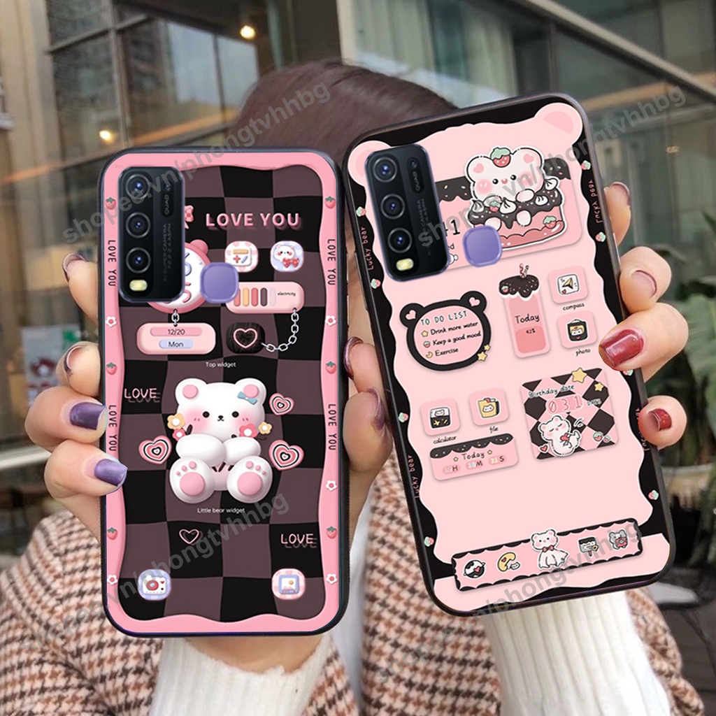 Ốp lưng Vivo Y30 / Y50 gấu,thỏ trắng , đồng hồ dễ thương cute cực đẹp