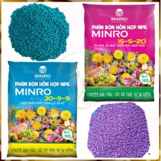 Combo minro 1kg phân bón npk 30-9-9+te và 1kg phân bón npk 15-5-20+te