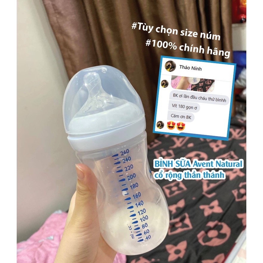 Shop Bố Ken Bình Sữa Philips Avent Natural 125/260/330ML 100% Chính Hãng [Hỗ trợ đổi Size Núm]