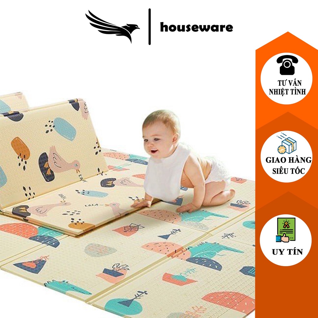 Thảm xốp xpe cho bé gấp gọn tấm lót trải sàn 2 mặt chống thấm chống trơn 1m8-2m có kèm túi Hàn Quốc