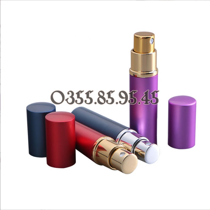 Chai rỗng chiết nước hoa dạng xịt 5ml, vỏ nhôm xịn 2 lớp - chai thủy tinh, lọ chiết nước hoa, ống chiết nước hoa