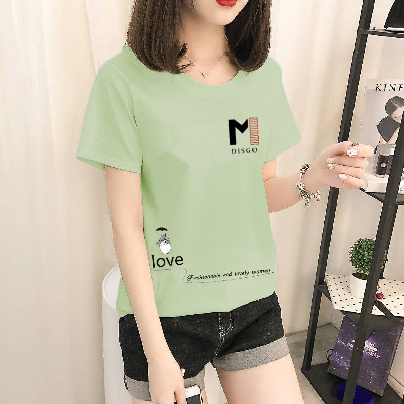 Áo thun nữ Hàn Quốc họa tiết cộc tay nhiều màu [Giá sỉ]