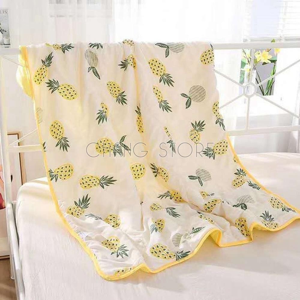 Chăn Đũi Điều Hòa Chất Liệu Cotton Họa Tiết Ngộ Nghĩnh Cho Bé