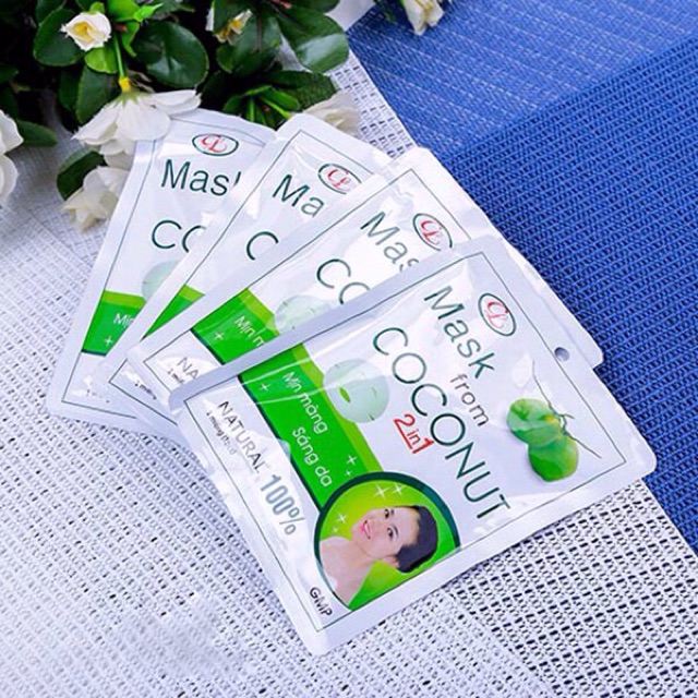 (2024) Combo 6 hộp (*7 gói/ hộp) mặt nạ nước dừa cửu long 2in1 dạng thạch sáng  mịn da chống lão hoá