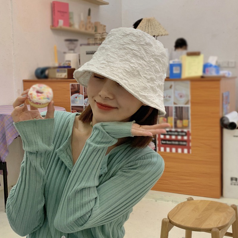 Nón Bucket Chống Nắng In Họa Tiết Ba Chiều Phong Cách Hàn Quốc