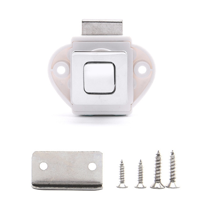 Nút Nhấn Khóa Cửa Tủ Chén / Tủ Chạn Hình Vuông 20mm Không Chìa Khóa