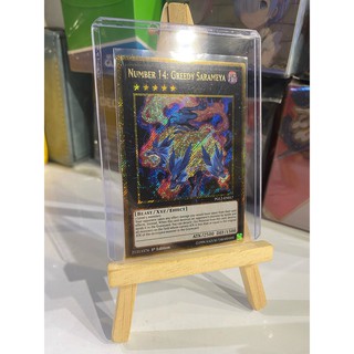 Lá bài thẻ bài Yugioh Number 14 Greedy Sarameya - Gold Secret Rare - Tặng bọc bài nhựa bảo quản