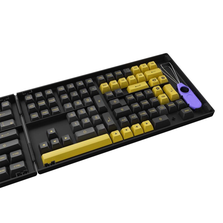 [Mã 33ELSALE hoàn 7% đơn 300K] AKKO Keycap set - Black Gold (PBT Double-Shot/ASA profile/158 nút)