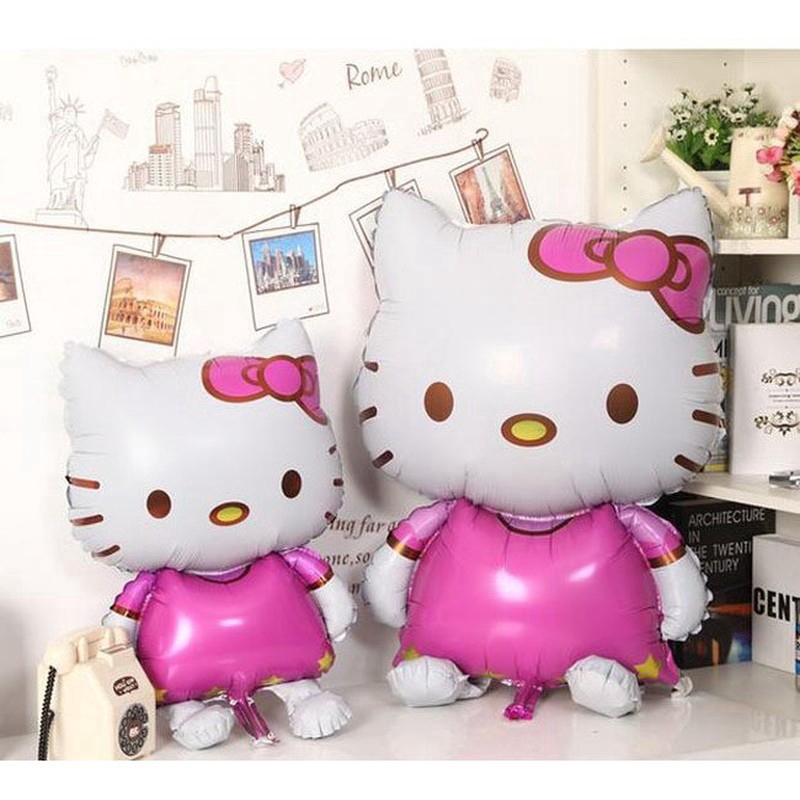 Bong Bóng Tráng Nhôm Hình hello kitty Kích Cỡ Lớn 116cm