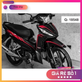 Tem xe Wave RSX 2014 sọc đỏ đen