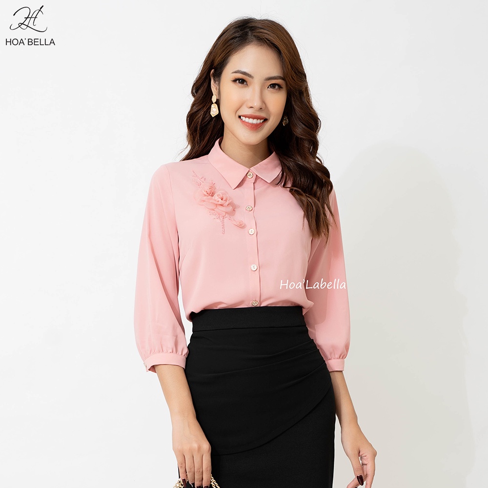 Áo Sơ Mi Nữ HOABELLA Cổ Đức Đính Hoa (SM1054)