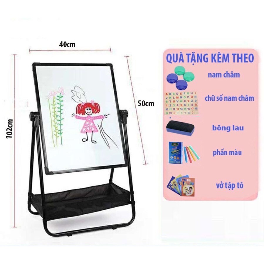 Bảng 2 mặt nam châm thông minh cho bé viết vẽ, bảng Flipchart 2 mặt