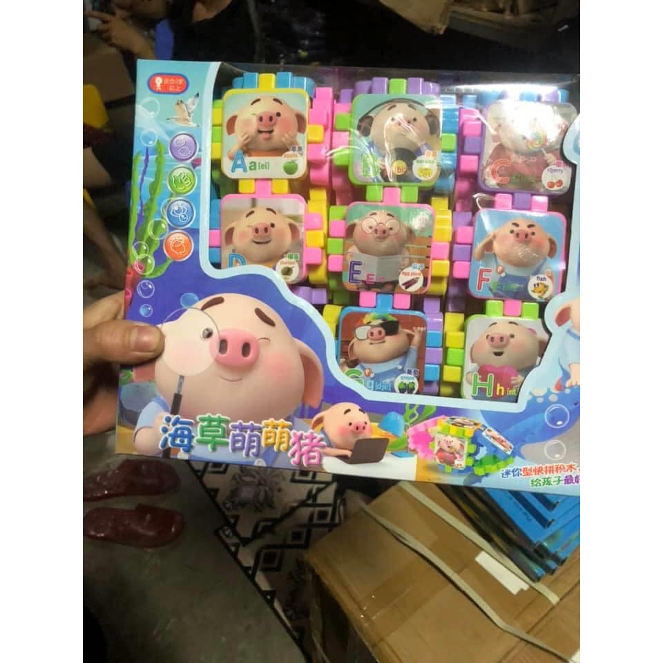 Bộ xếp hình lợn xinh cho bé