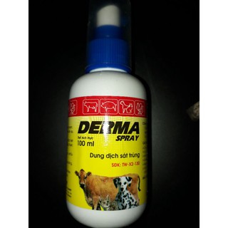xịt ghẻ móng,ghẻ lở ngoài da,sát khuẩn vết thương derma 100ml
