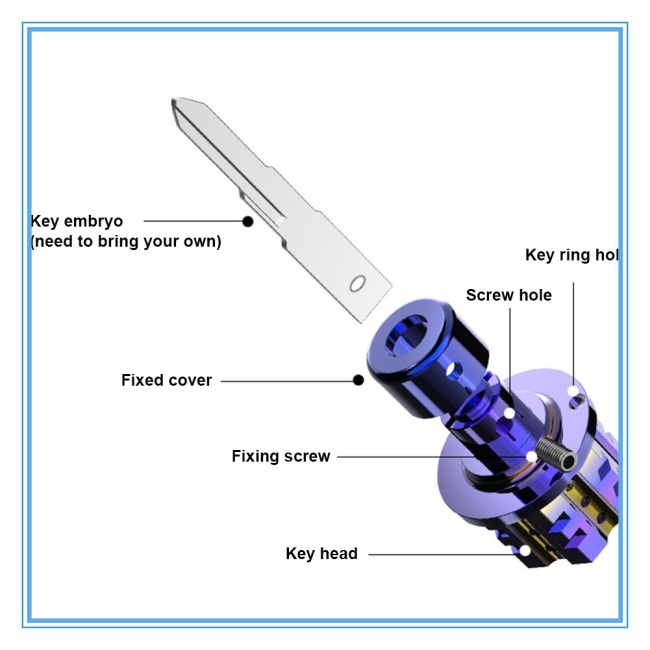 Bộ đầu chìa khóa bằng titan cao cấp có móc khóa tiện lợi