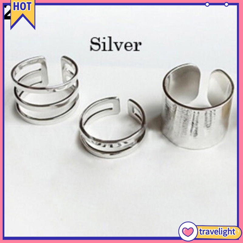 (Travelight) CHARMS Set 3 Nhẫn Đốt Ngón Tay Thiết Kế Đa Dạng Thời Trang Cho Nữ