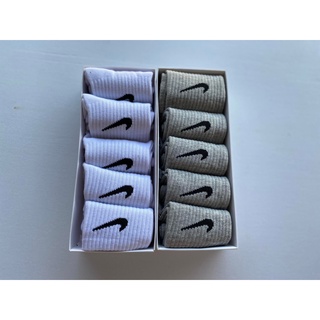 Tất vớ nam nữ nike cổ trung hộp 5 đôi cao cấp phong cách thể thao
