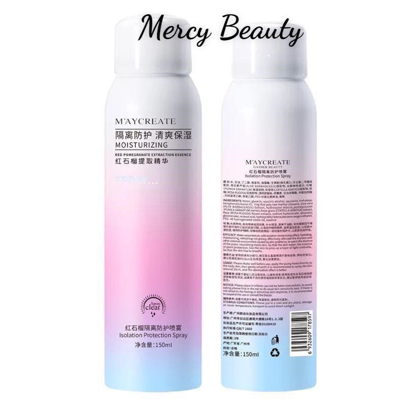 Kem chống nắng dạng xịt Maycreate dưỡng trắng body