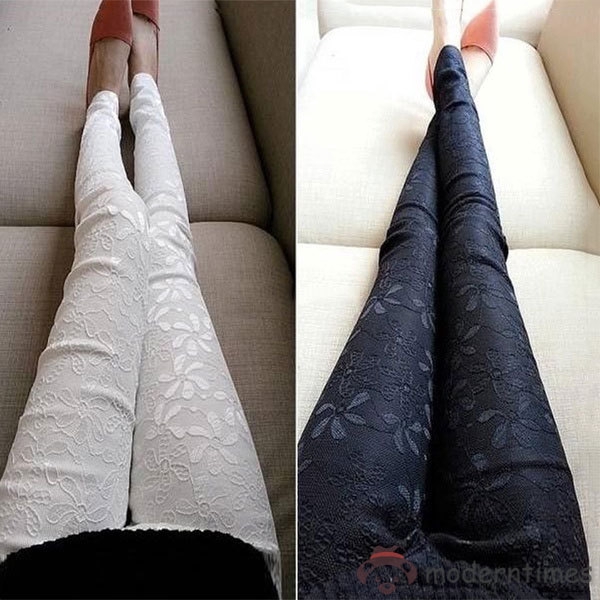 Quần Legging Phối Ren Cho Nữ