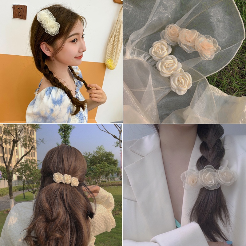 Kẹp Tóc Đính Hoa Trà Phong Cách Mới Có Mùi Thơm Siêu Đẹp Chất Lượng Cao Cho Nữ